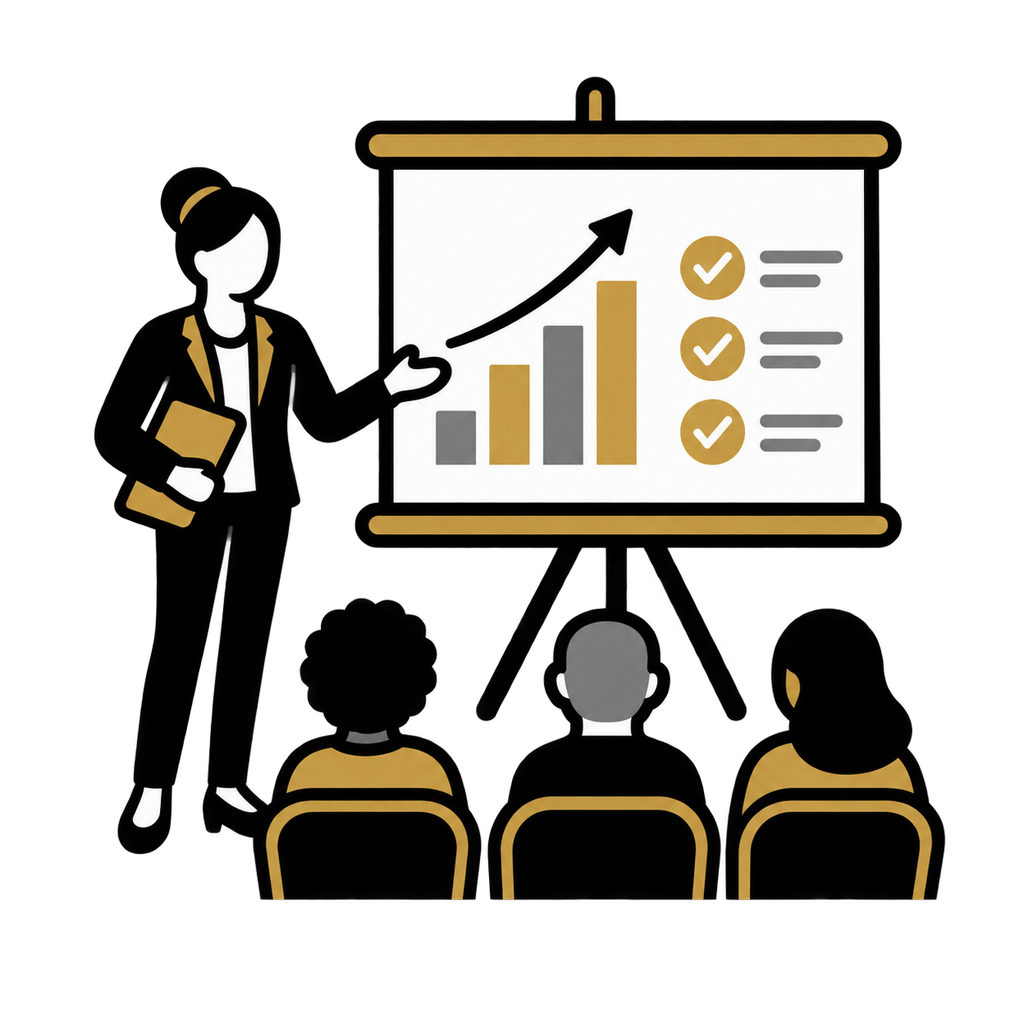 Research workshops and training icon